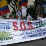 Marcha en defensa del agua y del páramo de Santurbán en Bucaramanga