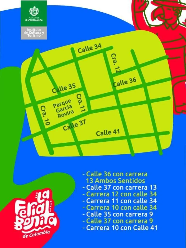 Lee más sobre el artículo Cierres viales en Bucaramanga este fin de semana por motivo de la Feria Bonita de Colombia